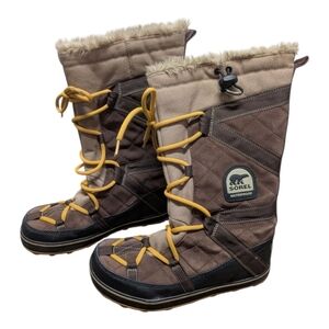 Sorel (Women's 8.5) Waterproof Brown Lace Up Winter Boots